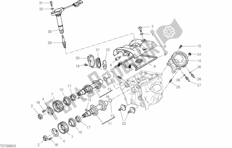 Tutte le parti per il Testata Verticale - Fasatura del Ducati Hypermotard 950 Thailand 2019